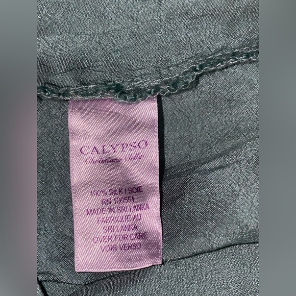 Calypso Christiane Cello Women 100% Silk Mini Dress Size L Formal Preppy Dinner - Picture 3 of 8